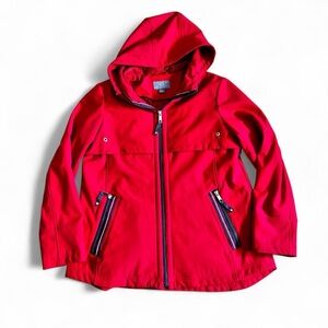 Gallery Red jacket with beautiful hood and pockets details Size: L